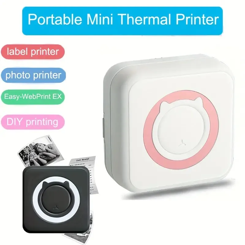 Tragbarer Mini-Taschendrucker, tintenloser Fotodrucker für kabellosen Drucker für Telefon