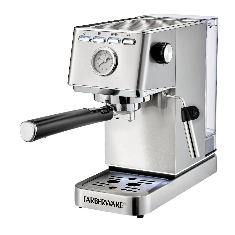 Machine à expresso Farberware, 15 bars, argent, acier inoxydable, baguette à vapeur