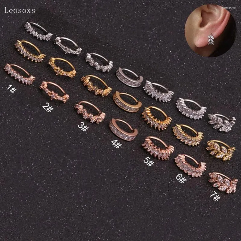 Kolczyki stadnorskie Leosoxs 2pcs w stylu liści nos nos pierścień do uszu kość kolczyka
