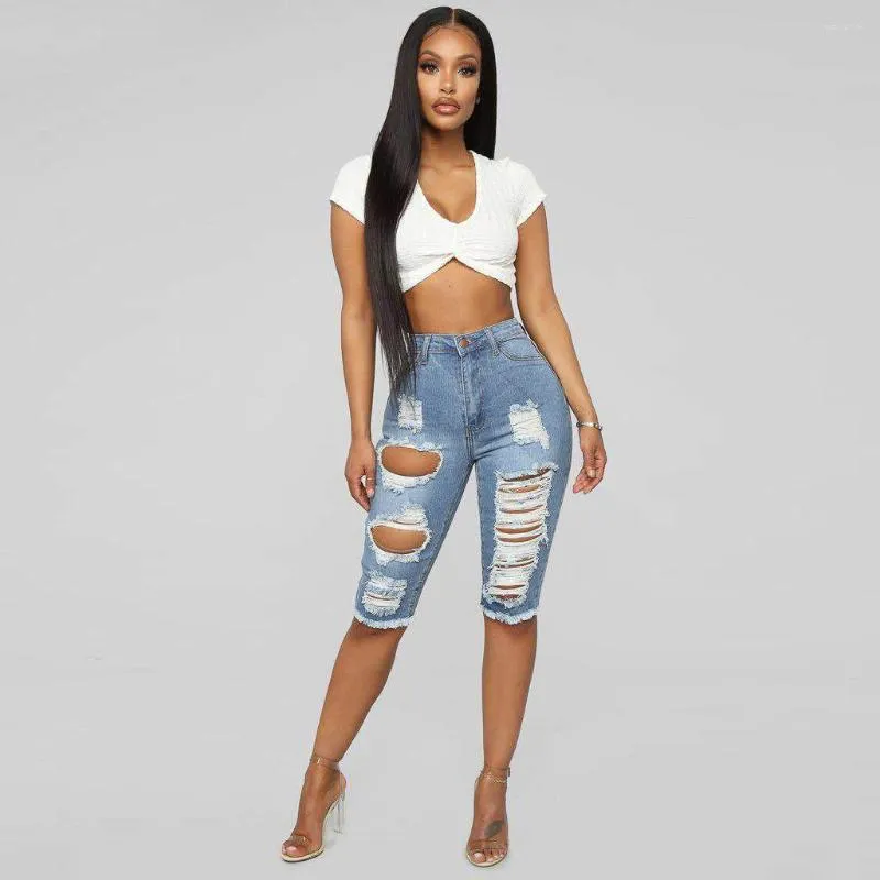 Womens Jeans 2023 Blue Soft Denim Shorts Forwomen Summer Stretch
