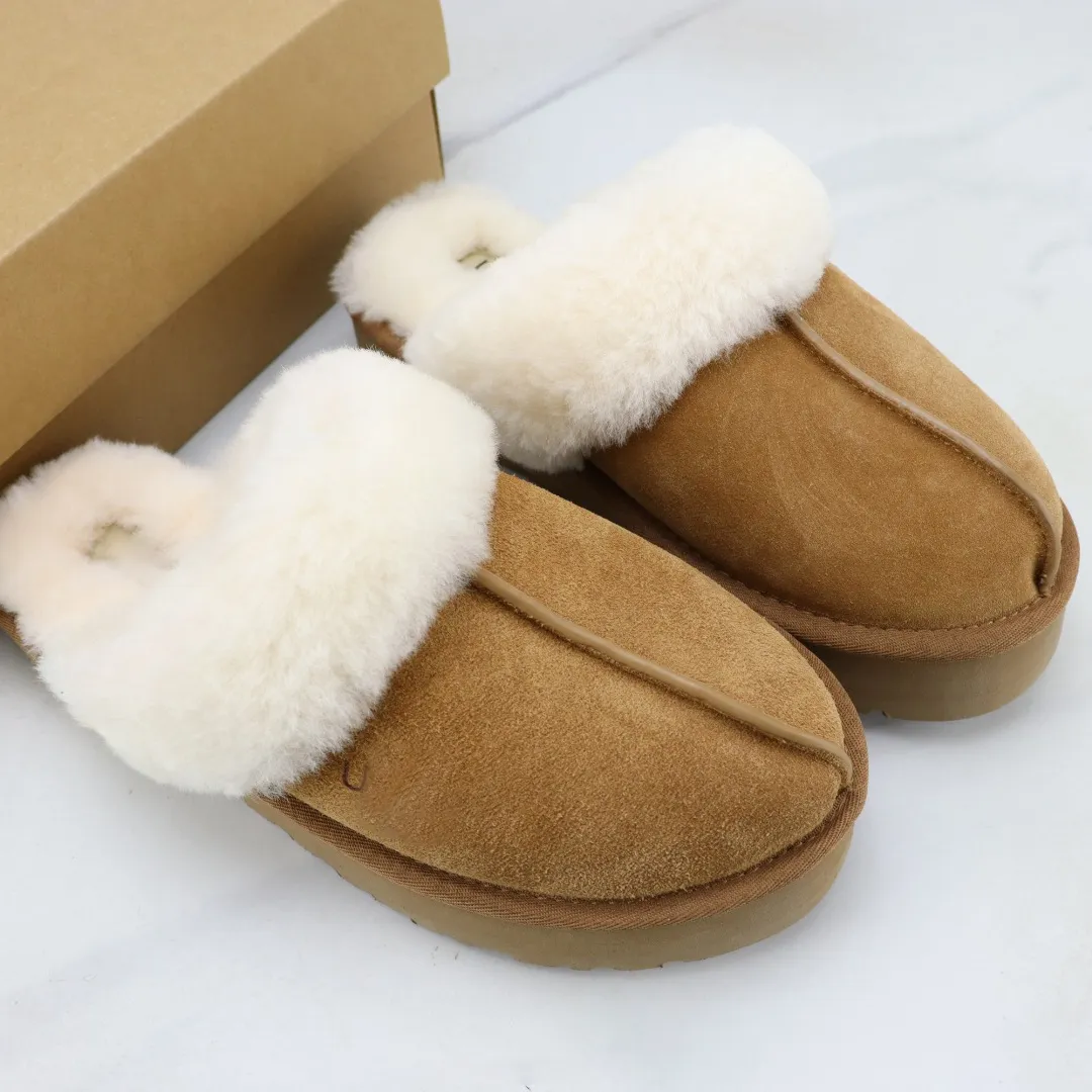 Classici Donna Uomo Calde Pantofole Tasman Stivali Invernali da Uomo e da Donna in Pelle Crostata di Mucca Scarpe di Cotone Pelle e Pelliccia Integrate Pantofole da Neve Mezza Peluche Stivali 35-45