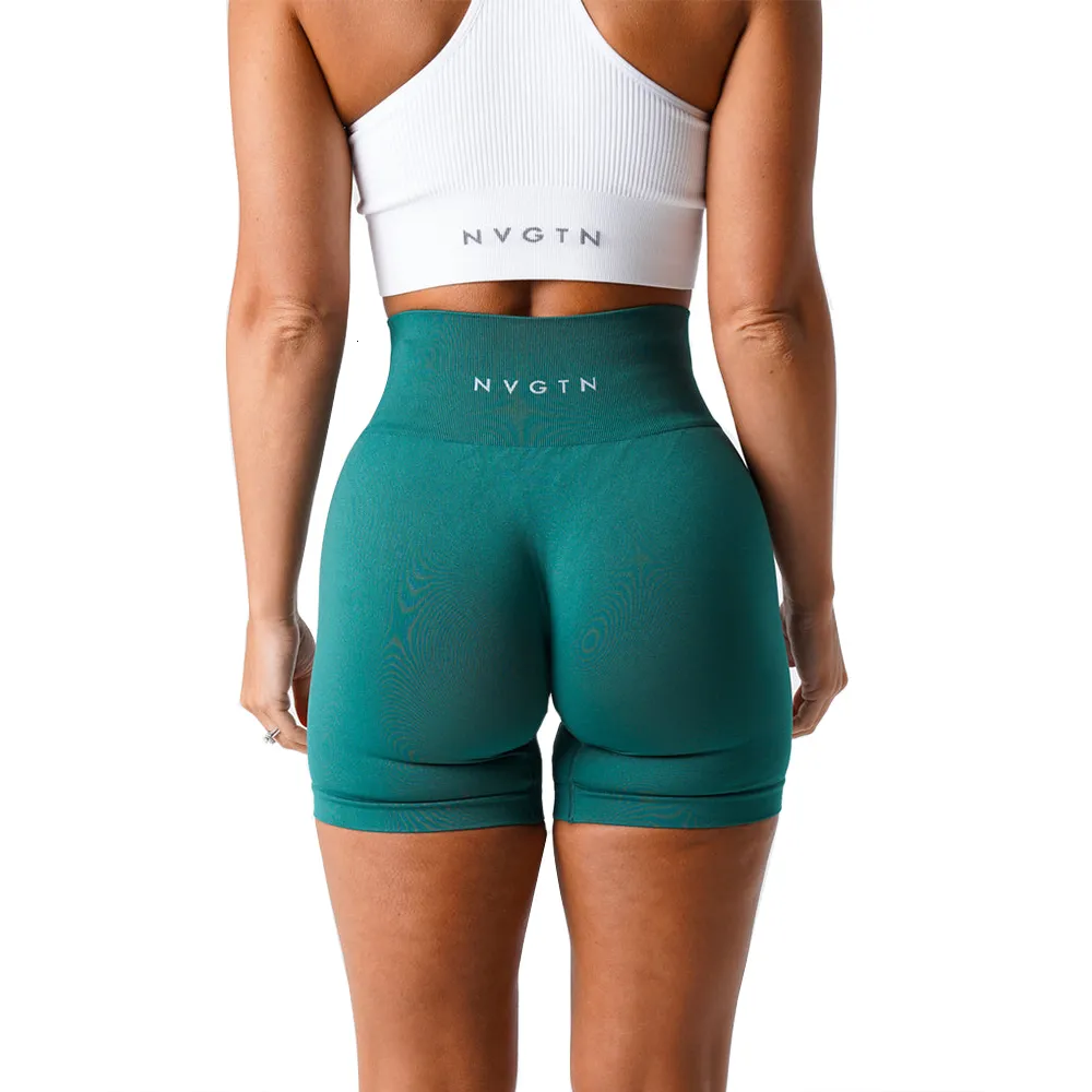 Yoga Outfit NVGTN Short sans couture solide pour femmes Gym Butt Lifting Taille haute Contrôle du ventre Sport Biker 230920