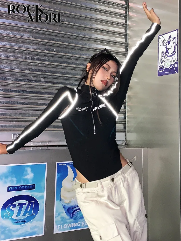 Womens Jumpsuits Rompers Rockmore Reflective Line Bodysuit Women