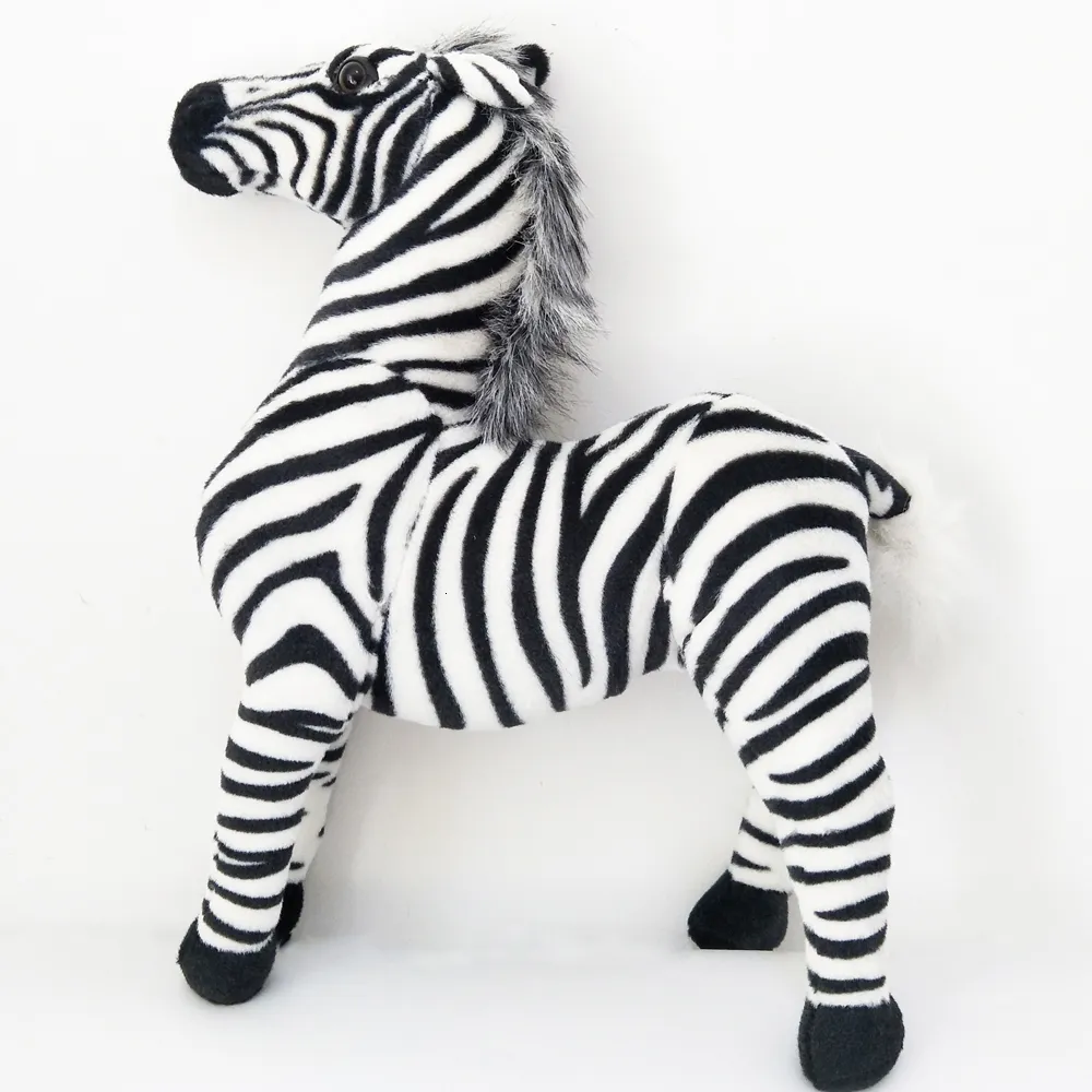 Plyschdockor barn plysch leksak stor storlek strip simulering zebra häst fylld leksak till jul födelsedagspresent 230919