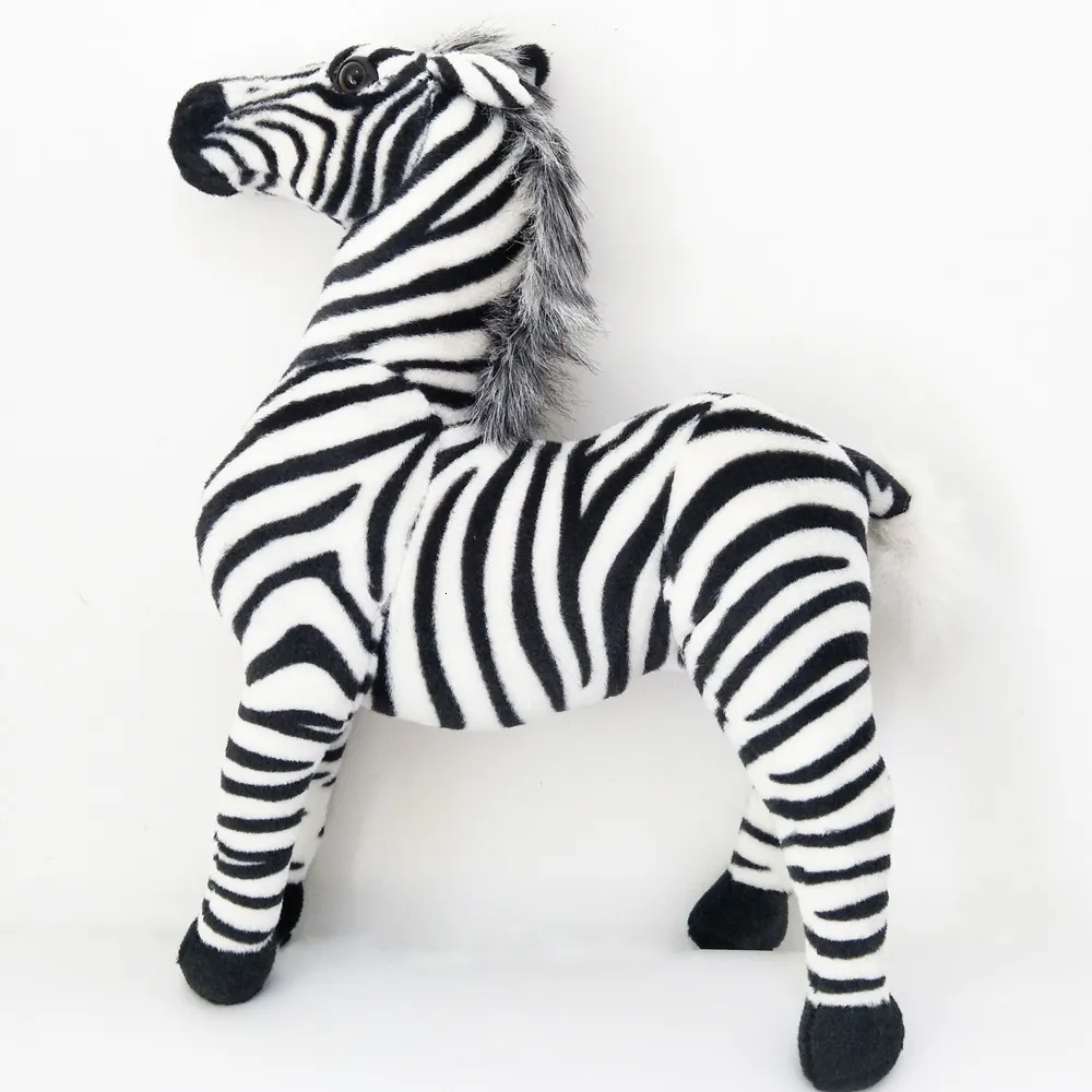 Poupées en peluche pour enfants, jouet en peluche de grande taille, bande de Simulation de cheval zèbre, jouet en peluche pour cadeau d'anniversaire de noël 230919