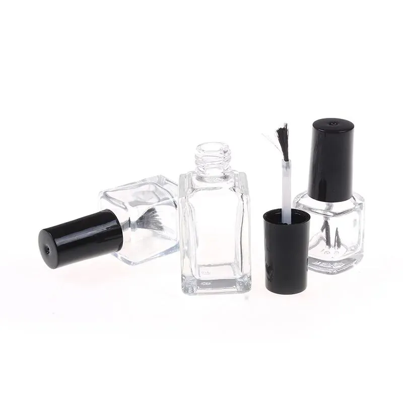 wholesale Wholesale 5ml empty nail polish bottle for Cosmetics Packaging Nail Bottles Empty Glass Bottle with brush empty nail polis LL