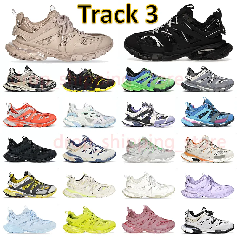 Track 3 3.0 Chaussures de marque de luxe Designer Baskets décontractées Tracks 3 OG Original Tess.s. Gomma cuir 18ss Nylon imprimé hommes femmes Chaussure extérieur coureur chaussure taille 36-45
