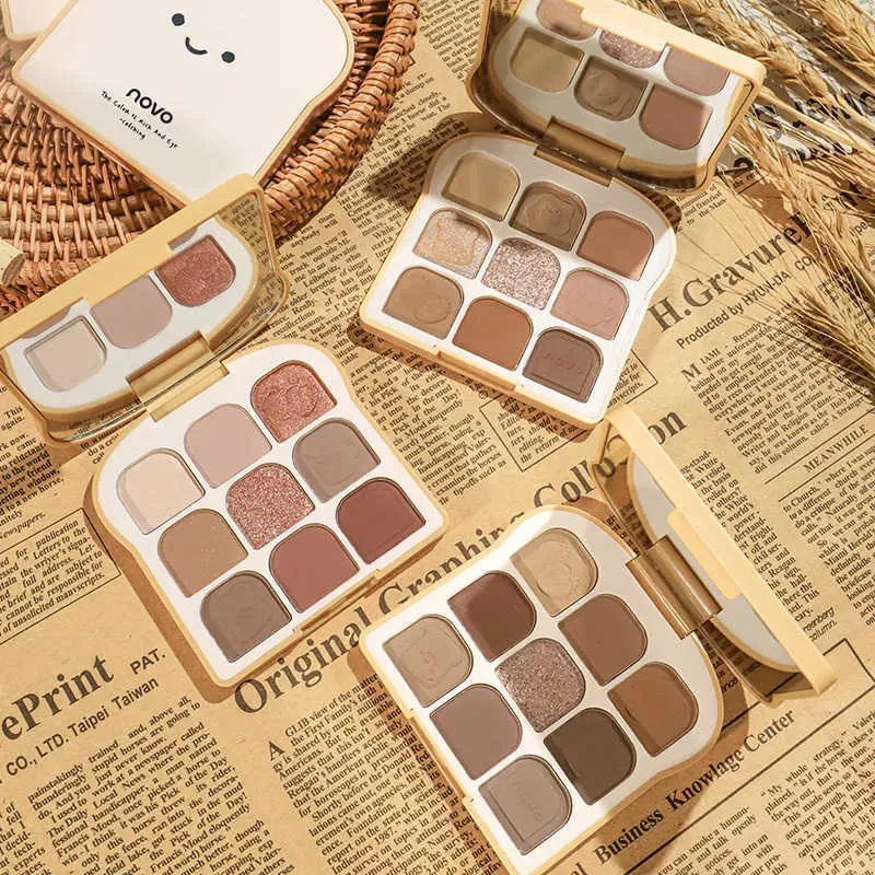 Novo Sunny Soft Magic Toast Eyeshadow Tray Fun Series Eyeshadow Blush In One Nine Color Eyeshadow Tray X0804