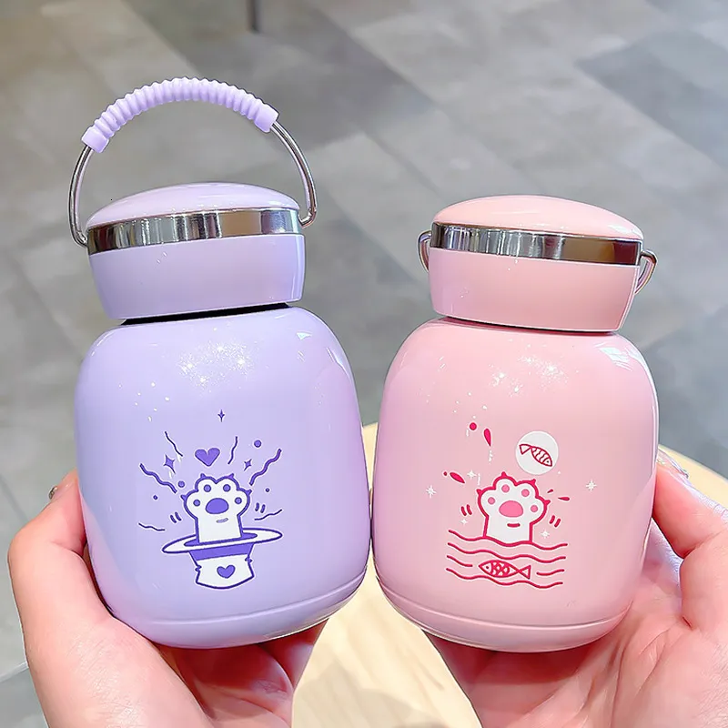Water Bottles Thermal Bottle Cute Mini Cup Small Fat Student Style Pocket Insulation 230919