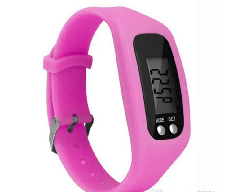 Digital LCD Pedometer Smart Multi Watch silicone Run Step Walking Distance Calorie Counter Watch Electronic Bracelet Color Pedometers SN1727