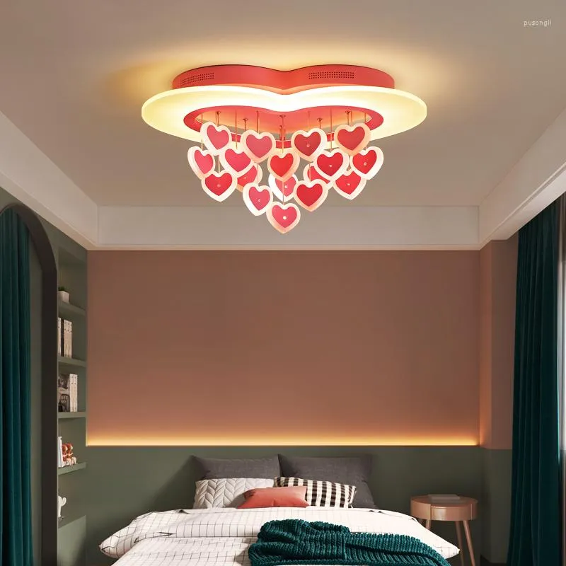 Lampes suspendues coeur lumières pour filles chambre mignon LED chambre lumière mariage princesse lampe enfants bébé fille