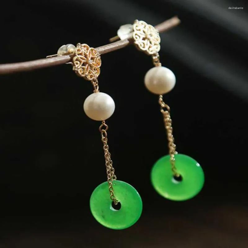 Boucles d'oreilles pendantes en calcédoine naturelle, perle d'eau douce, crochet de pâques de culture porte-bonheur pour femmes, clou d'oreille de mariage Halloween