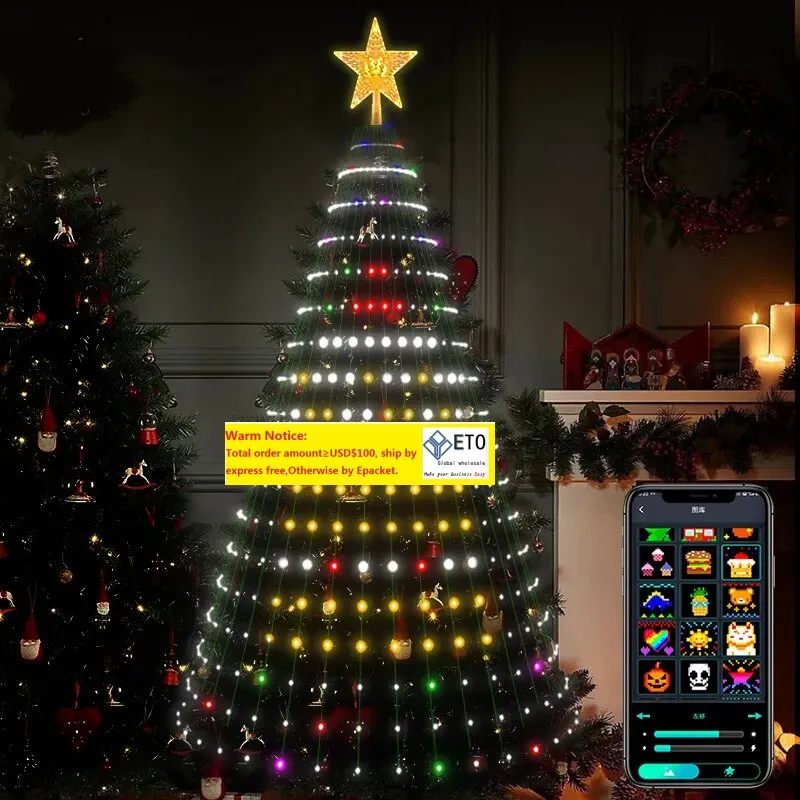 Kontrola aplikacji Smart Christmas Strings Lights 400pcs RGBIC Dream Color Zmieniając się z muzyką synchronizę DIY Twinkle Fairy Lights dla 2.1m1,8m LL