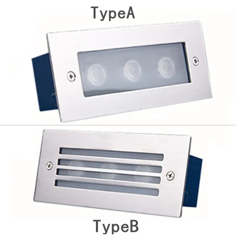 Recessed LED Step Stair Light 3W AC85-265V Aluminum 3000K 6000K Underground Lamp Floor Garden Outdoor Inground lighting