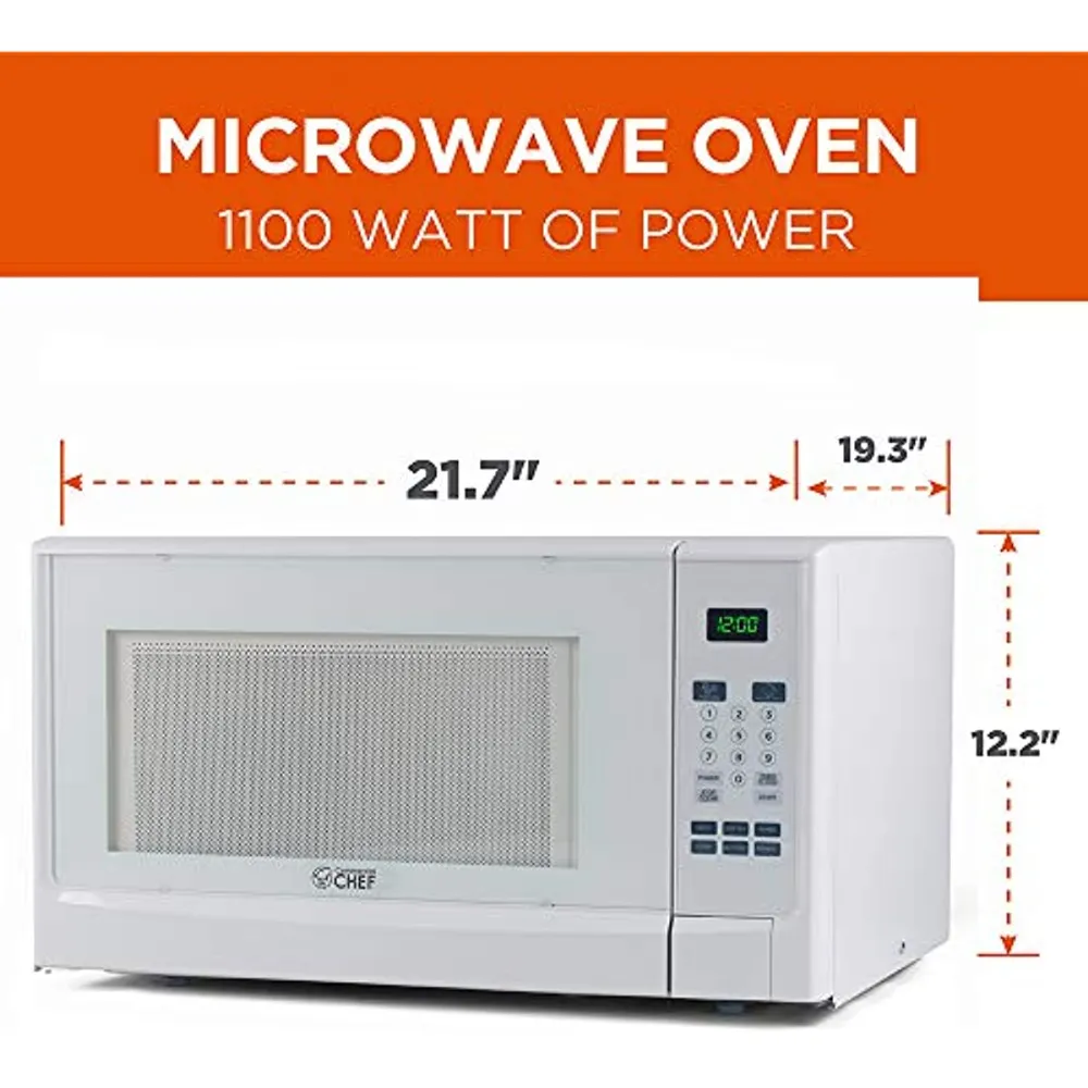 Forno a microonde da banco Commercial Chef CHM14110W6C - 1100 Watt, dimensioni compatte, 10 livelli di potenza