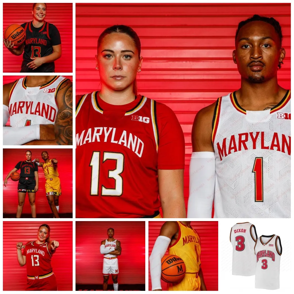 Customizable 2023 Maryland Terrapins Basketball Jersey Authentic Alex Len Kevin Huerter More