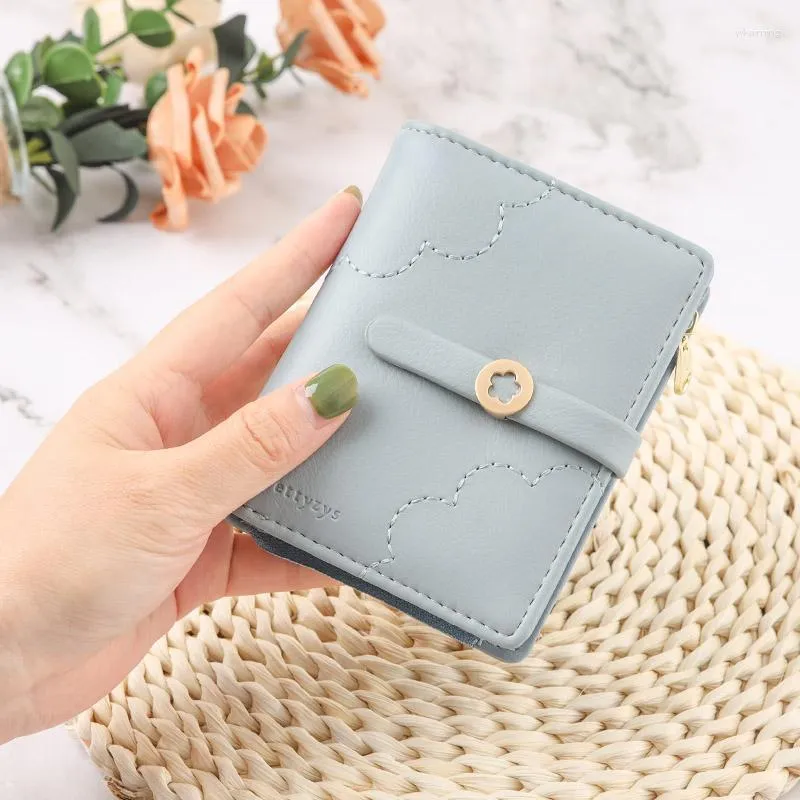 Wallets PU Leather Wallet Women Short Purse Card Holder Fresh Money Bags Ladies Fashion Brands