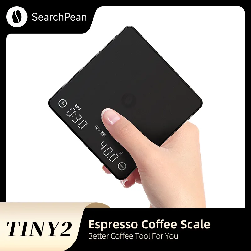 Household Scales Digital Coffee Scale Espresso scale with timer SearchPean Mini Smart Kitchen Scale Weight Precision USB 2kg/0.1g g/oz/ml Gift 230919