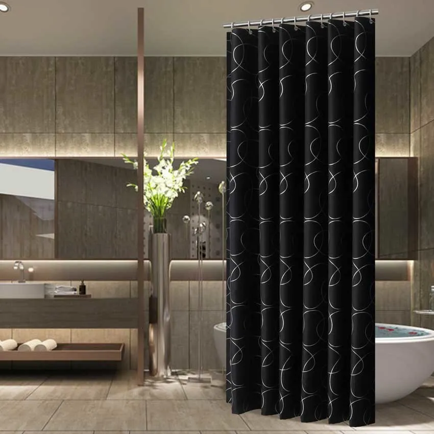 Cortinas de ducha Cortinas de ducha modernas Flores geométricas Cortina de baño de dibujos animados Cortina Poliéster impermeable para baño con 12 ganchos de plástico 230919