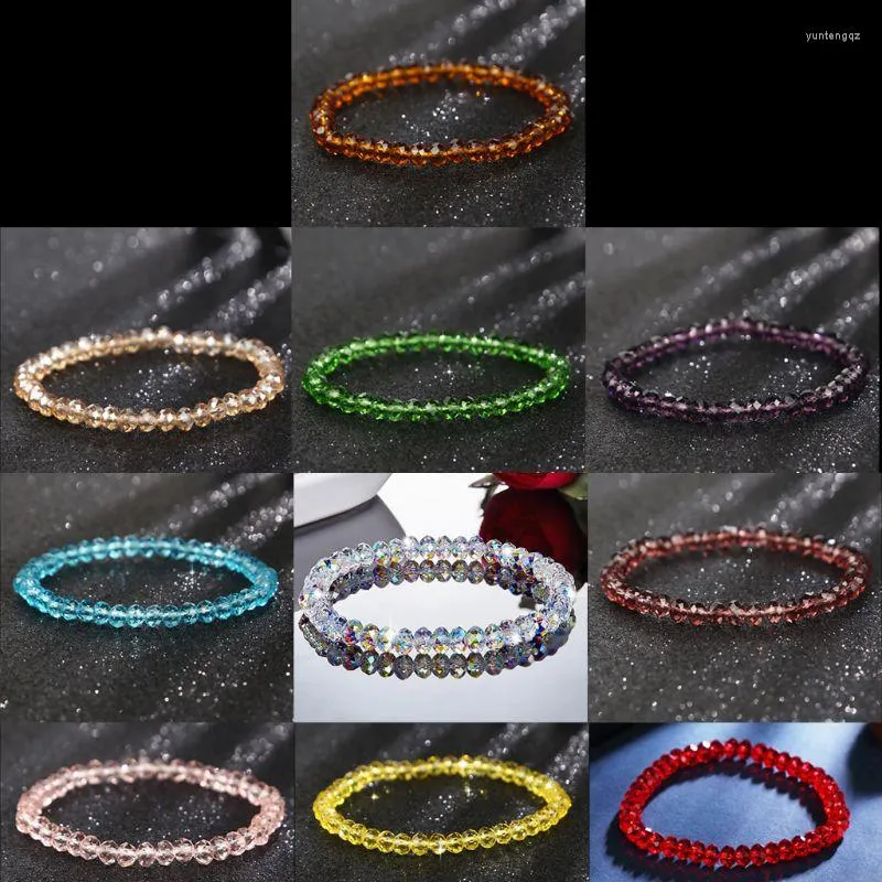 Pulseras de encanto 4xbe pulsera de cristal transparente para mujeres regalo cadena de muñeca cumpleaños