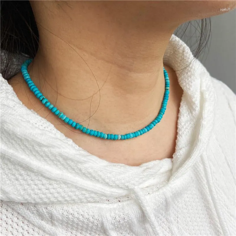 Kedjor Enkla koreanska minimalistiska halsband Söt färgglada stenpärlor halsband Delikata smycken för kvinnors vänflickans present