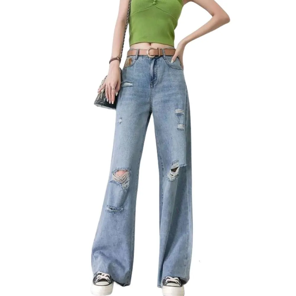 Jeans designer femminile moda lussuoso jeans di alta qualità pantaloni donne donne di grandi dimensioni jean y2k strappato a vita alta mamma