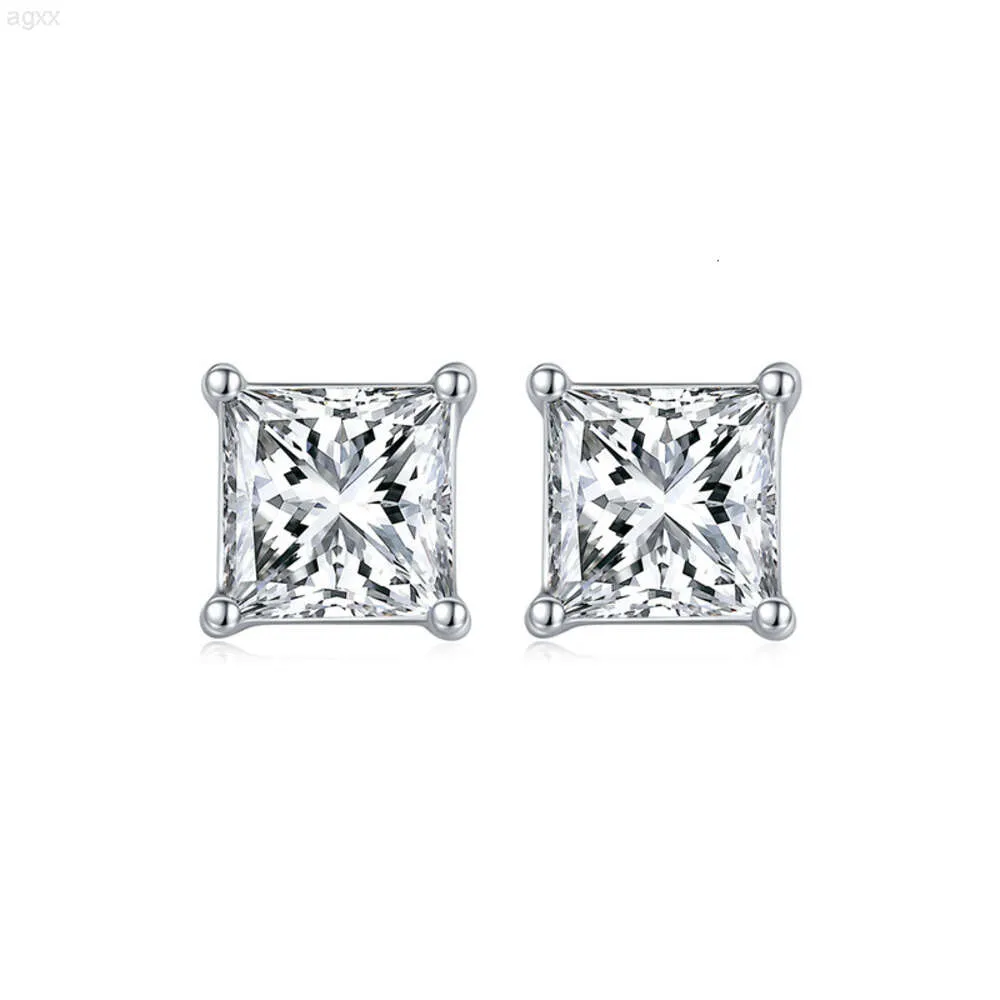 925 Srebrna Srebrna Princess Cut Lab Diamond Coldings D VVS 1CT MĘŻCZYZN MĘŻCZYZN