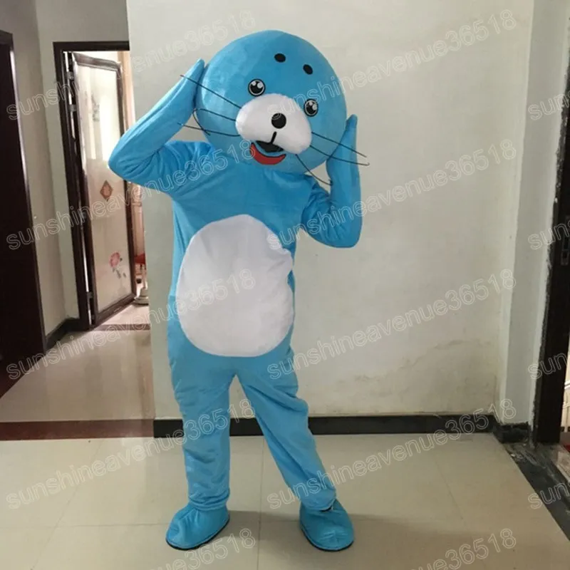 Halloween Blue Seal Mascot Mascot Costume Hoogwaardige cartoon thema Karakter Carnaval Unisex volwassenen Maat Kerstfeestje Fancy Outfit