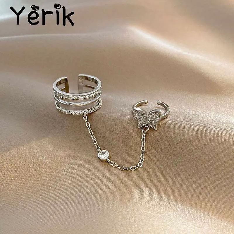 Chain Ring Set Wedding Rings Yerik Double Finger Chain Ring Set for Women, Tassel ...