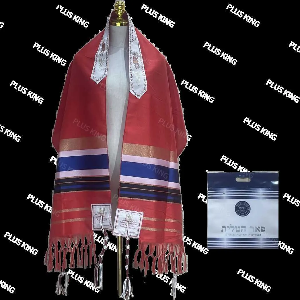 Dames Cape Prachtige geschenkverpakking Dames Gebedssjaal Israël Tallis Israëlische Biddende Sjaals Wraps Talis Je Rood L230920