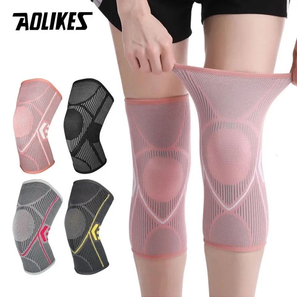 Elbow Knee Pads AOLIKES 1PCS Knee Brace Support for Arthritis Joint Nylon Sports Fitness Compression Sleeves Kneepads Cycling Running Protector 230919
