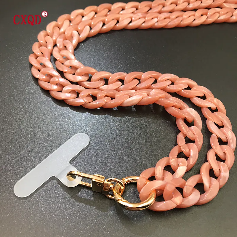 Chokers 120cm Bevel Design Anti lost Phone Lanyard Rope Neck Strap Colorful Portable Acrylic Cell Chain Accessories Gifts Outdoor 230920