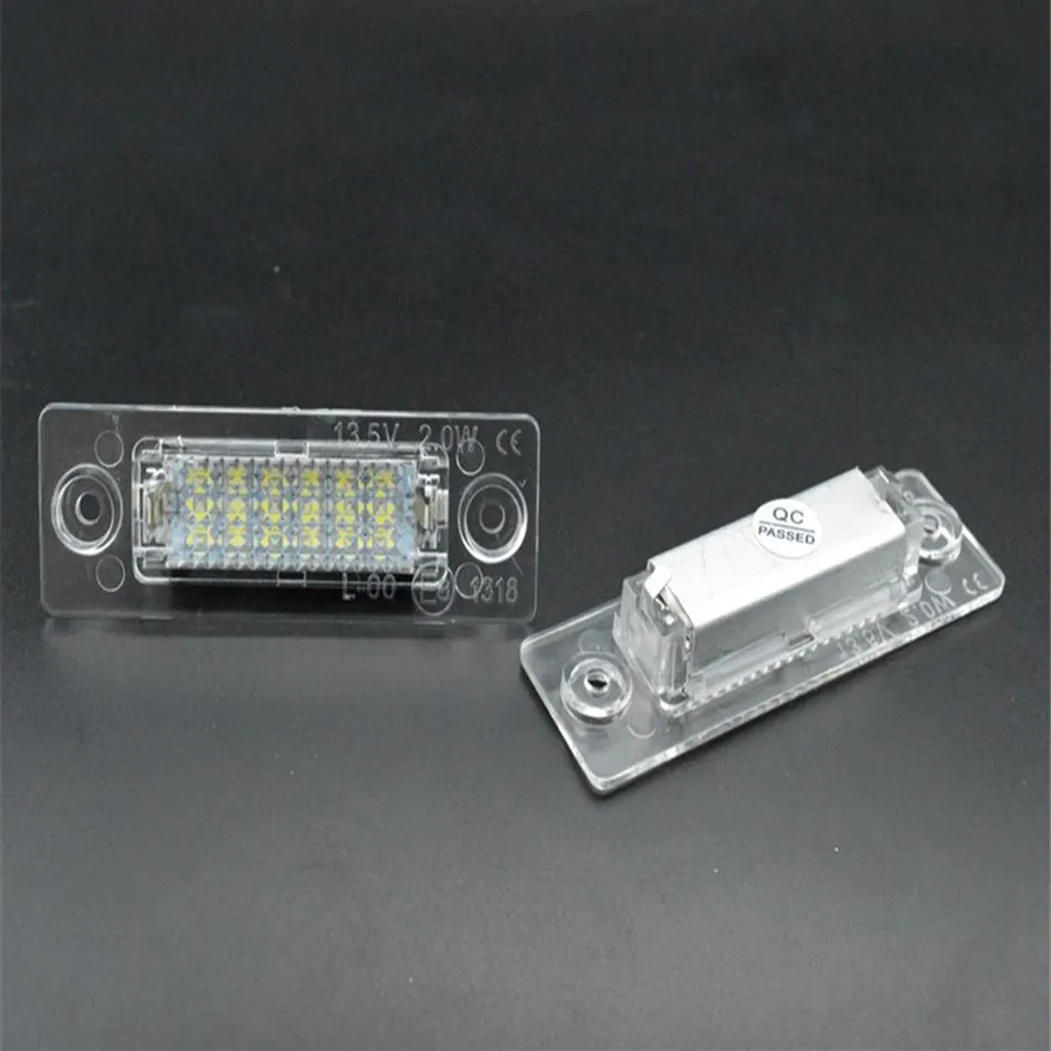 2PCSライセンスナンバープレートライトランプ18-LED for VW Caddy Transporter Passat Golf Touran Jetta for Skoda no error297a