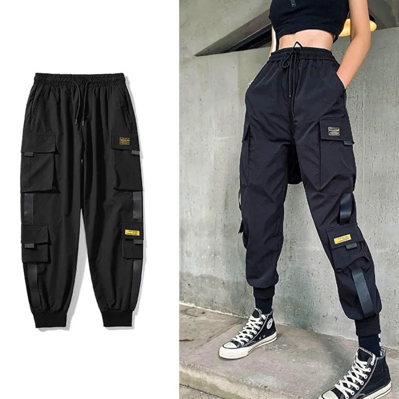 Pantalones de mujer Capris Streetwear Pantalones negros Mujeres Estilo coreano Cintura elástica Pantalones de chándal Pantalones holgados Verano Hip Hop Harajuku Pantalones Joggers Mujeres 230920