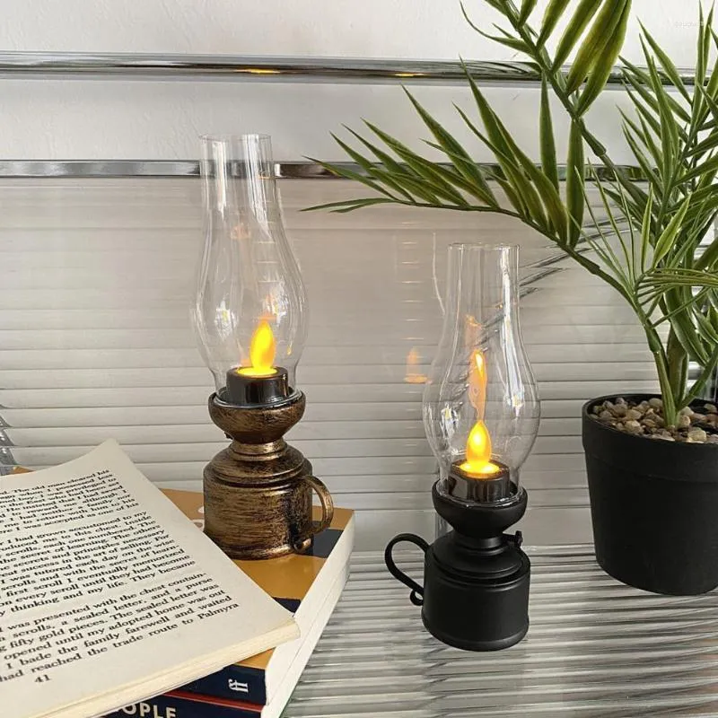 Candle Holders Practical Electronic Light Safe Home Decoration Long Lasting 80s Retro Style Oil Lamp