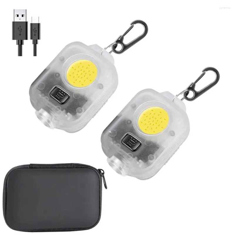 Ficklampor facklor mini led arbetsljus bärbar fick nyckelringar USB laddningsbar akutlampa utomhus camping