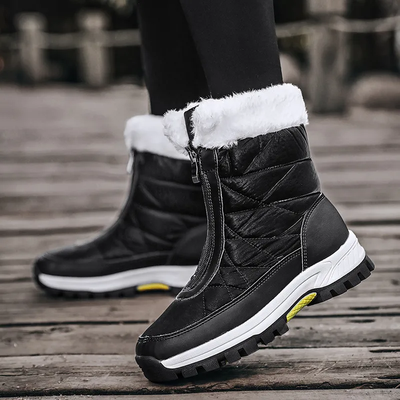 DHgate Womens Snow Boots Star Shoes Martin Boots Fluff Leather Outdoor Winter Black Fashion Breathable Non slip Wear Resistant Fur Shoes Shoes Accessories