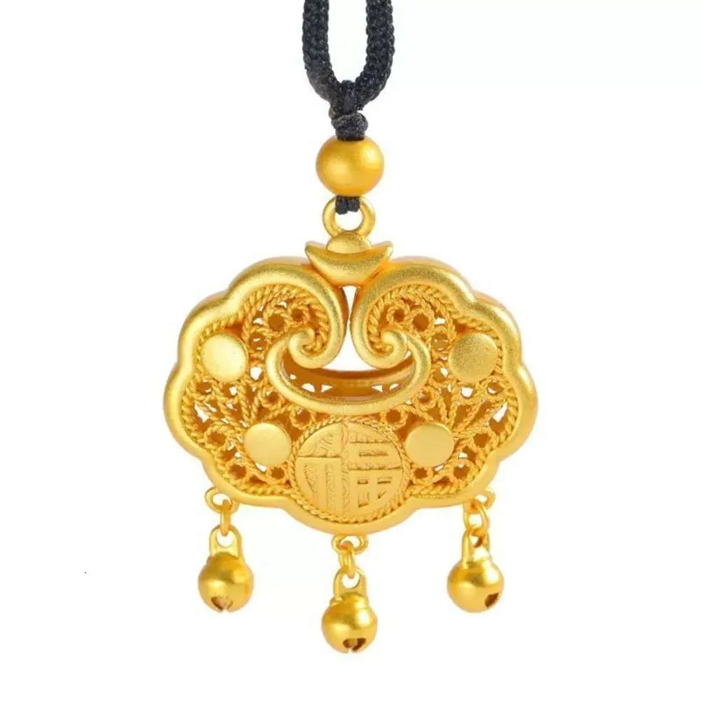 Highly Quality Fortune Lock Pendant New Knitted Rope Jewelry Real Gold Silver Wrapped Necklace Gifts To Girlfriend