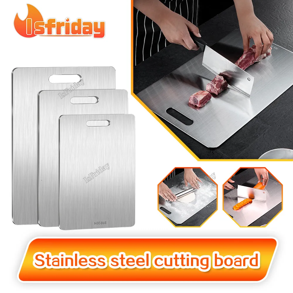 Chopping Blocks Thickened Stainless Steel Cutting Board Multi-Function Antibacterial mildew-proof Rectangular Chopping Board Home Kitchen Tools 230920