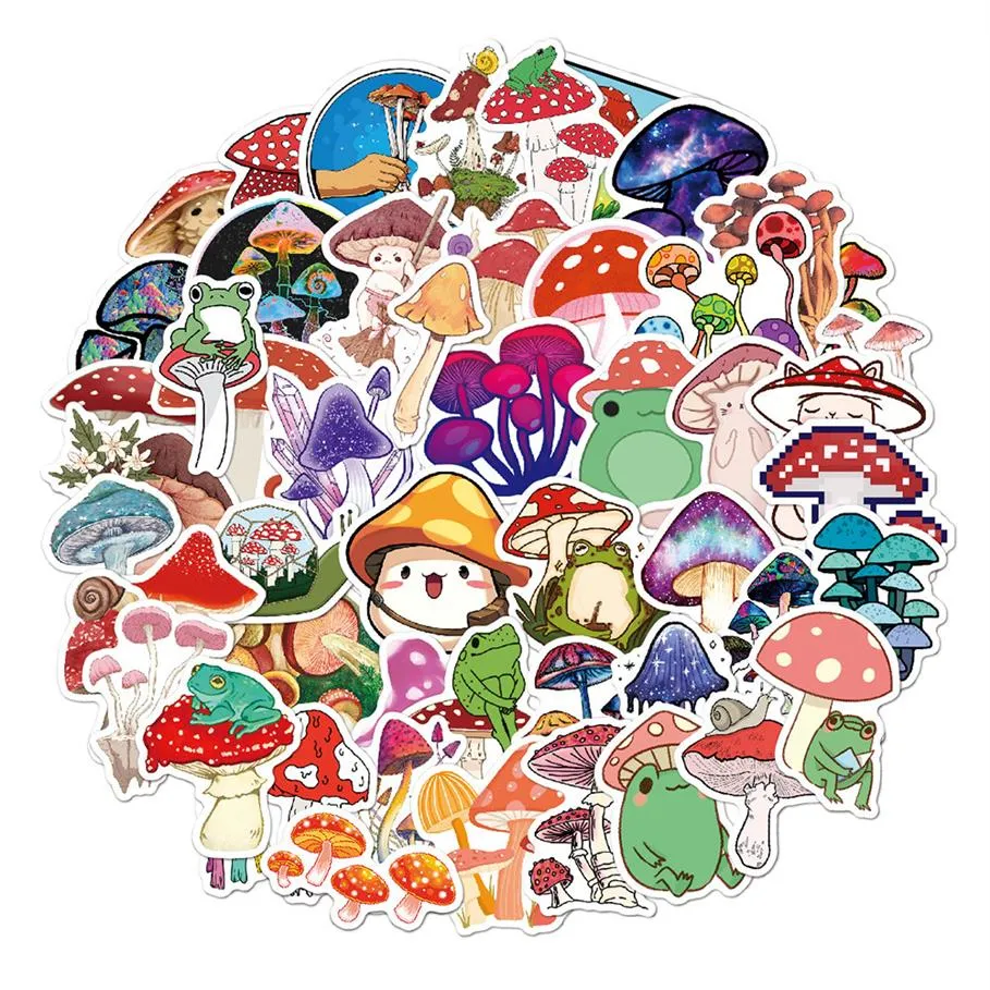 Ny vattentät 10 30 50st Cartoon Mushroom Plant Graffiti Stickers Decals telefoncykel skateboard bärbar dator scrapbook dagbok söt stick260q