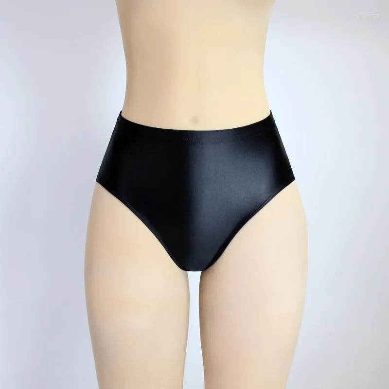 Heren Nachtkleding Glanzende Slips Broeken Met Billen Sexy Zijdeachtige Effen Bikini Middelhoge Taille Panty's Onderbroeken En Hoge Vork Vette Heren