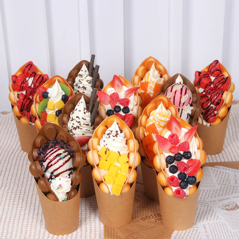 Other Event Party Supplies Simulation Egg Waffle Model Display Prop Fake Food Ice Cream Eggettes Puff Bubble Window Decor