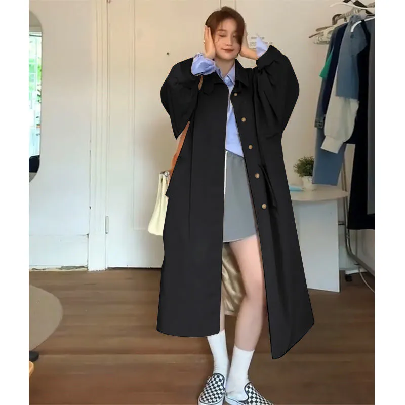 Kopa damski Coats Windbreaker Damskie płaszcz w połowie długości 2023 Koreańska luźna japońska japońska szata kolorowa wiosenna jesienna płaszcz 230920