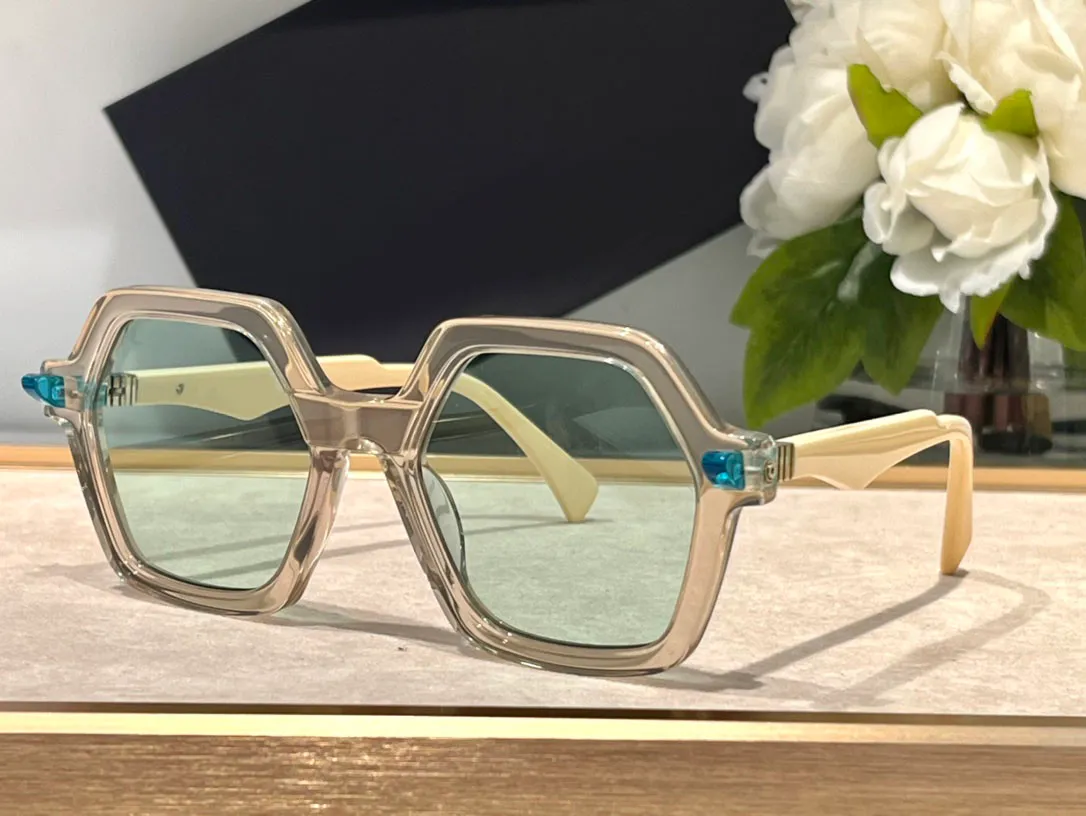 Herren-Sonnenbrille, Damen-Sonnenbrille, Designer-Sommer-Designer-Sonnenbrille für Herren, Q8-Stil, modische Anti-Ultraviolett-Avantgarde-Platte, achteckiges Vollformat, zufällige Box