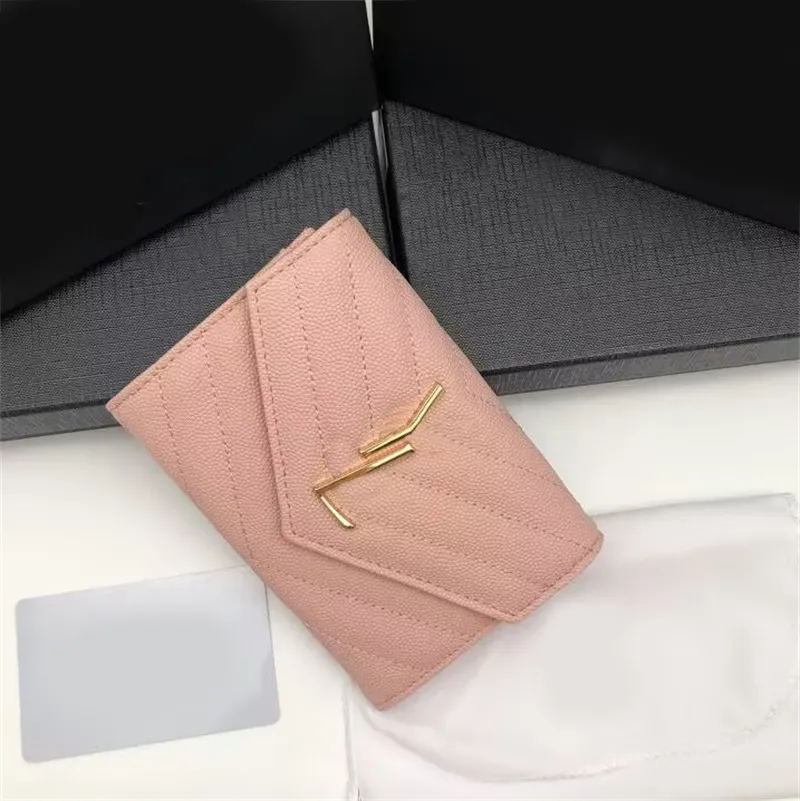 Designer purses for women envelope leather wallet trendy 5colors ladies short pouch card holder quilted soft portafogli luxurys handbags clutch xb063