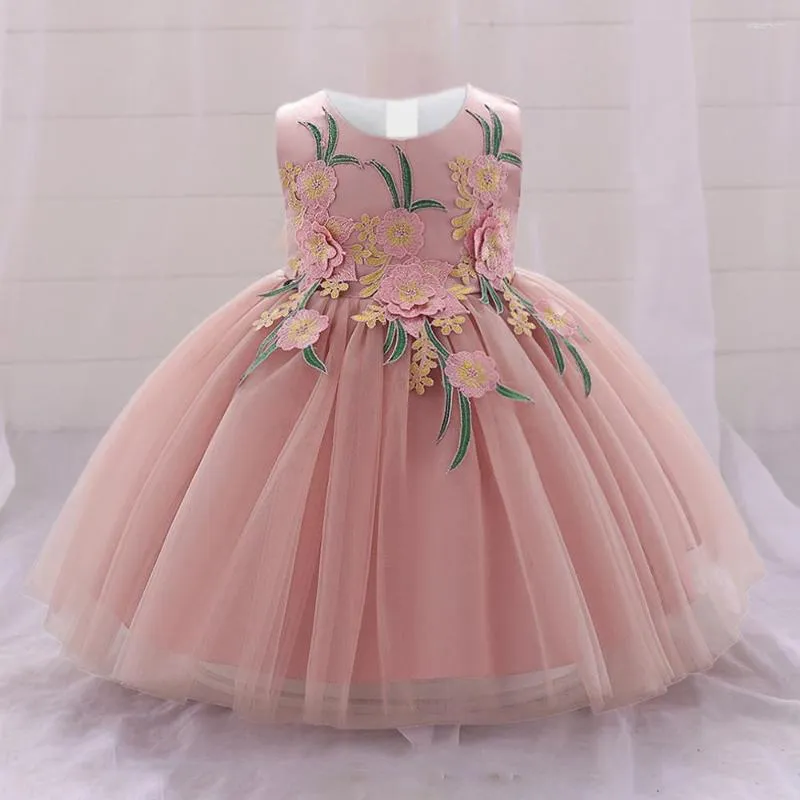 Robes de fille bébé filles dentelle robe à fleurs robe de fête de mariage arc baptême princesse pour blanc 1er anniversaire formel Gala enfant vêtements