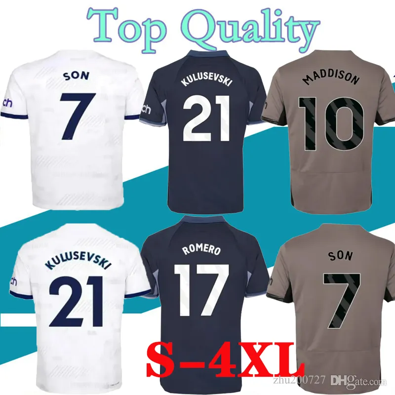 S-4XL Тоттенхэм 23 24 KANE Футбольные майки SON KULUSEVSKI HOME REGUILON 2023 LUCAS Футболка ROMERO RICHARLISON Мужчины Майо Индивидуальная униформа Версия игрока