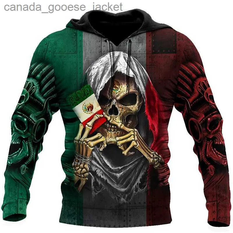 Herrtröjor tröjor mexico flagga tryck hoodie för män mexikansk huva tröja vintage personaliserade män kläder vinter överdimensionerade casual pulloverl230920