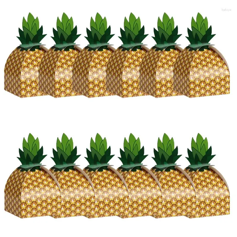 Cadeaupapier 12/24 stuks Ananaspapier Snoepdozen voor Hawaiiaans tropisch verjaardagsfeestje Decor Luau Zomerstrand Bruiloft Verpakkingsdoos Tas