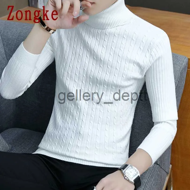 Pulls pour hommes Mince Blanc Turtleneck Hommes Pull Pull Hommes Vêtements Coréen Hommes Turtle Neck Spring Vêtements M-3XL 2023 J230920